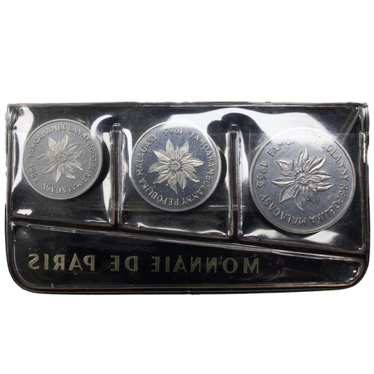 Paris Currency ESSAY 1 Franc 2 Francs 1965 and 5 Francs 1966 Madagascar Malagasy
