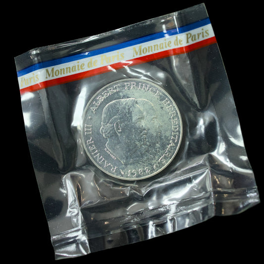 ๐ฒ๐จ Paris Mint - Principality of Monaco Assay 100 Francs 1982 Rainier III and Albert Silver 15 gr