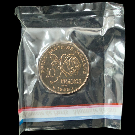 ๐ฒ๐จ Paris Mint - Principality of Monaco Assay 10 Francs 1982 Princess Grace (1929-1982) Cupro-nickel-alu 10 gr