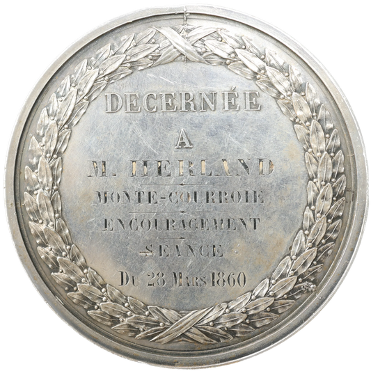 Médaille Consulat Bonaparte 1799-1804 Société d’encouragement pour l’industrie décernée 1860 Argent 81.73 gr