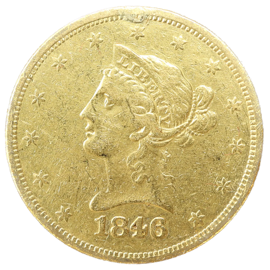 USA TEN Dollars 10$ Coronet Liberty Head (1838-1907) 10 Dollars Or 1846 O New Orléans 16,47 gr