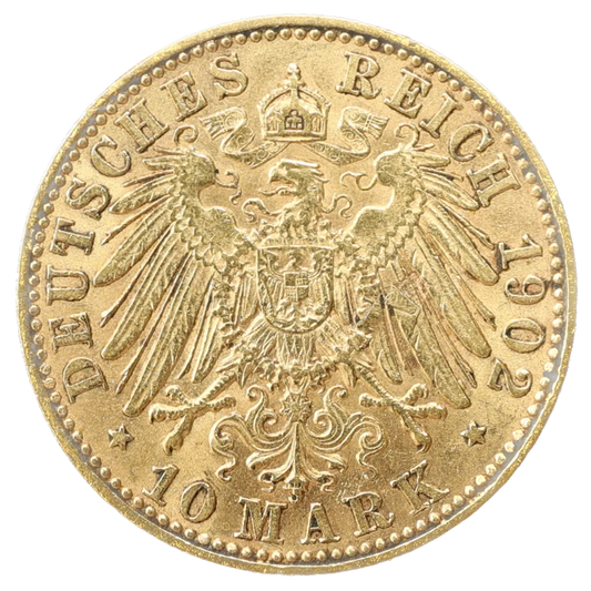 Alemania Alberto I de Sajonia (1873-1902) 10 Mark Deutsches Reich 1902 E Dresde 3,96 gr