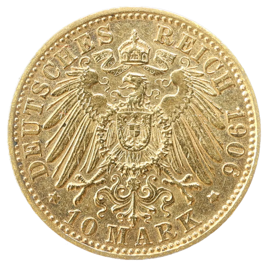 Alemania Otto Baviera (1886-1913) 10 Mark Deutsches Reich 1906 D Múnich 3,98 gr