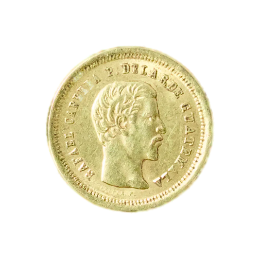 Guatemala (République) 🇬🇹 Rafael Carrera (1815-1865) 4 Reales 1861 Or 0.84 gr