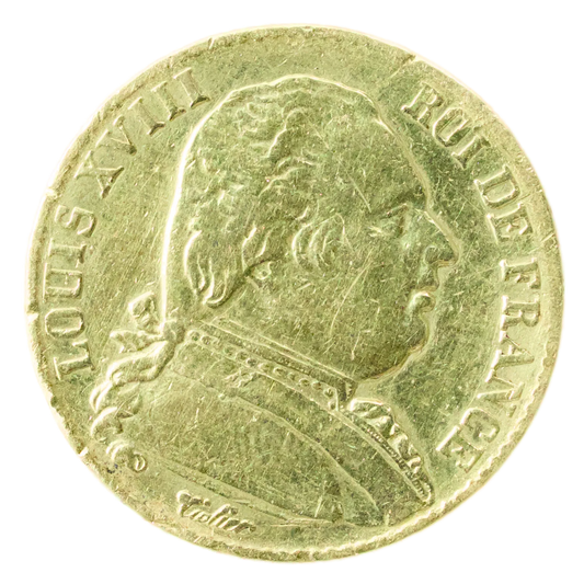 Louis XVIII (1814-1824) 20 Francs 1814 K Bordeaux Or 6.37 gr