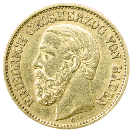 Allemagne Baden Frédéric Ier (1856-1907) 10 Mark 1876 Or 3.95 gr