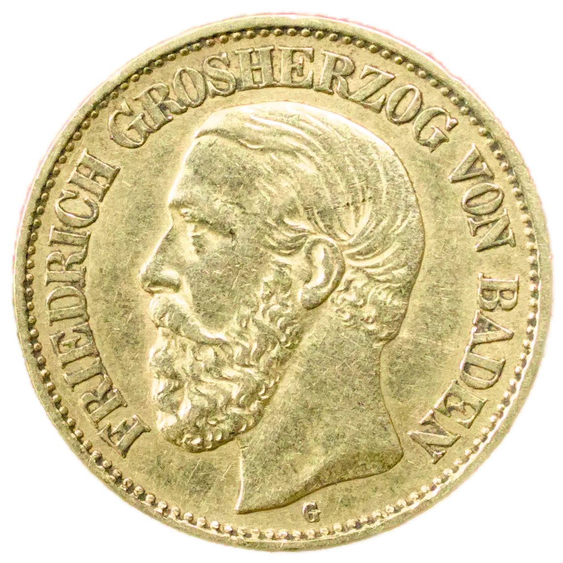 Allemagne Baden Frédéric Ier (1856-1907) 10 Mark 1876 Or 3.95 gr