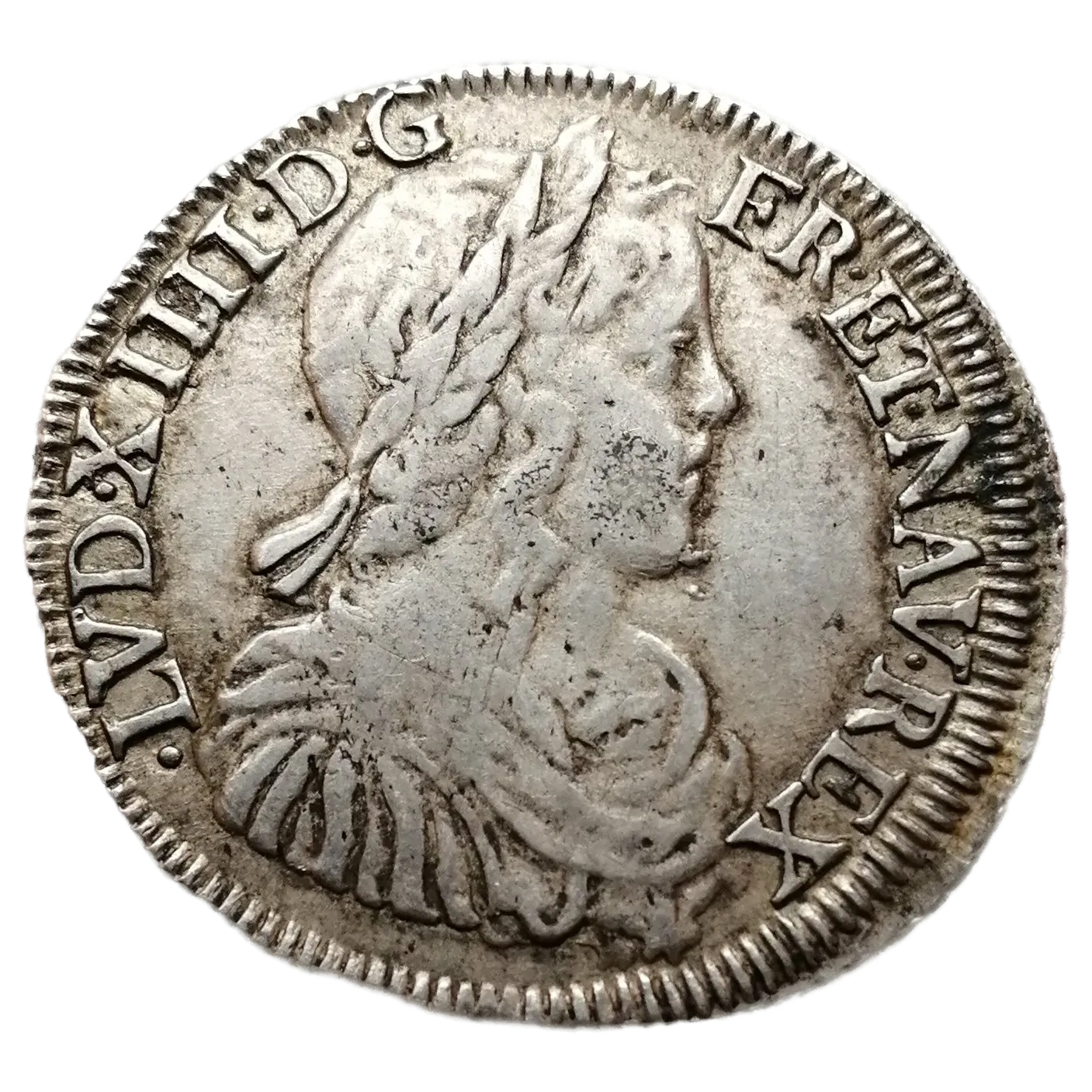 Louis XIV (1643-1715) 1/2 écu à la mèche longue 1651 L Bayonne 13.62 gr