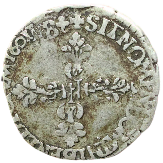 Henri IV (1589-1610) 1/4 (Quart) de Franc 1601 D Lyon Argent 3.42 gr