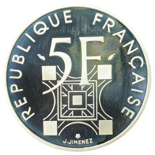 5 Francs Centenaire de la tour Eiffel 1989 Épreuve BE argent 11.97 gr
