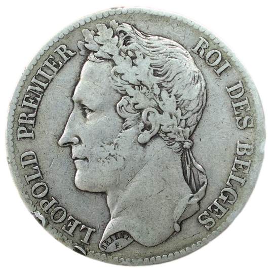 ๐ง๐ช Belgium Leopold I (1832-1849) 5 Francs 1834 Edge A silver 24.69 gr