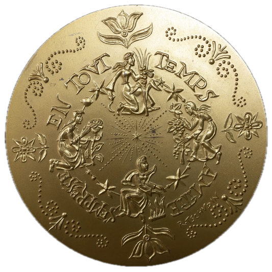 Médaille A la Saint Sylvestre les voeux se manifestent 1974 Cuivre Par R. TSCHVDIN 383.27 gr 100 mm