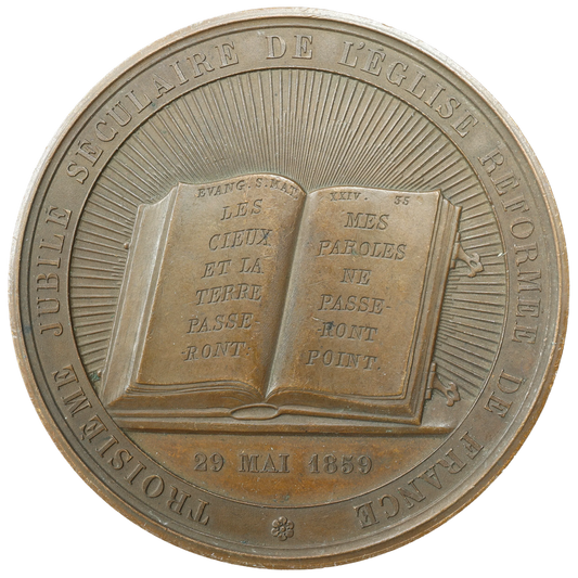 Médaille Troisième jubilé séculaire de l’église réformée de France 29 Mai 1859 Cuivre 145.08 gr par Bovy