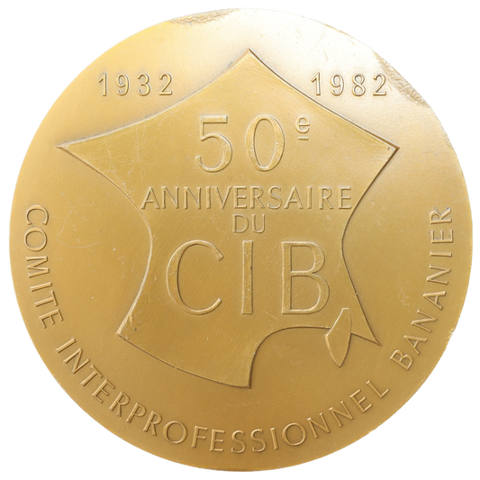 Médaille Comité interprofessionnel Bananier - 50 anniversaire du CIB 1932-1982 Bronze 271.25 gr - 68 mm