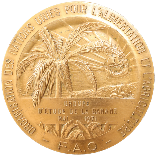 Médaille Colonie - Martinique - Guadeloupe - Organisations des nations unies pour l'alimentation et l'agriculture 1971 Cuivre 151.68 gr