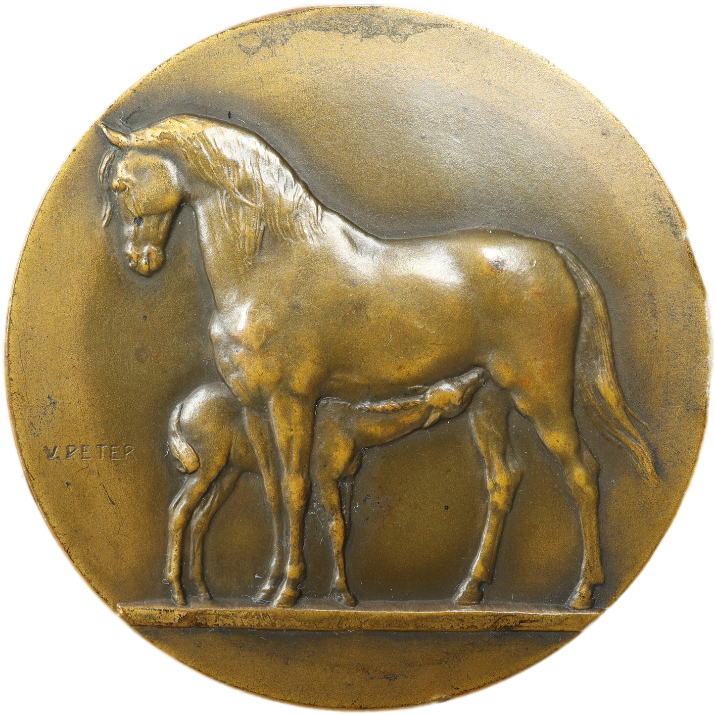 Médaille Bronze Cheval Horse Sculpteur Victor Peter 62.06 gr 50 mm