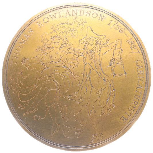 Médaille Caricaturiste Anglais Ronald Searle Thomas Rowlandson 1977 Bronze 271.78 gr 87 mm