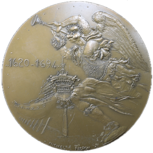 Médaille Pierre PUGET - L'esprit seul vit tout le reste à sa part de mort - Bronze 226.52 gr 81 mm