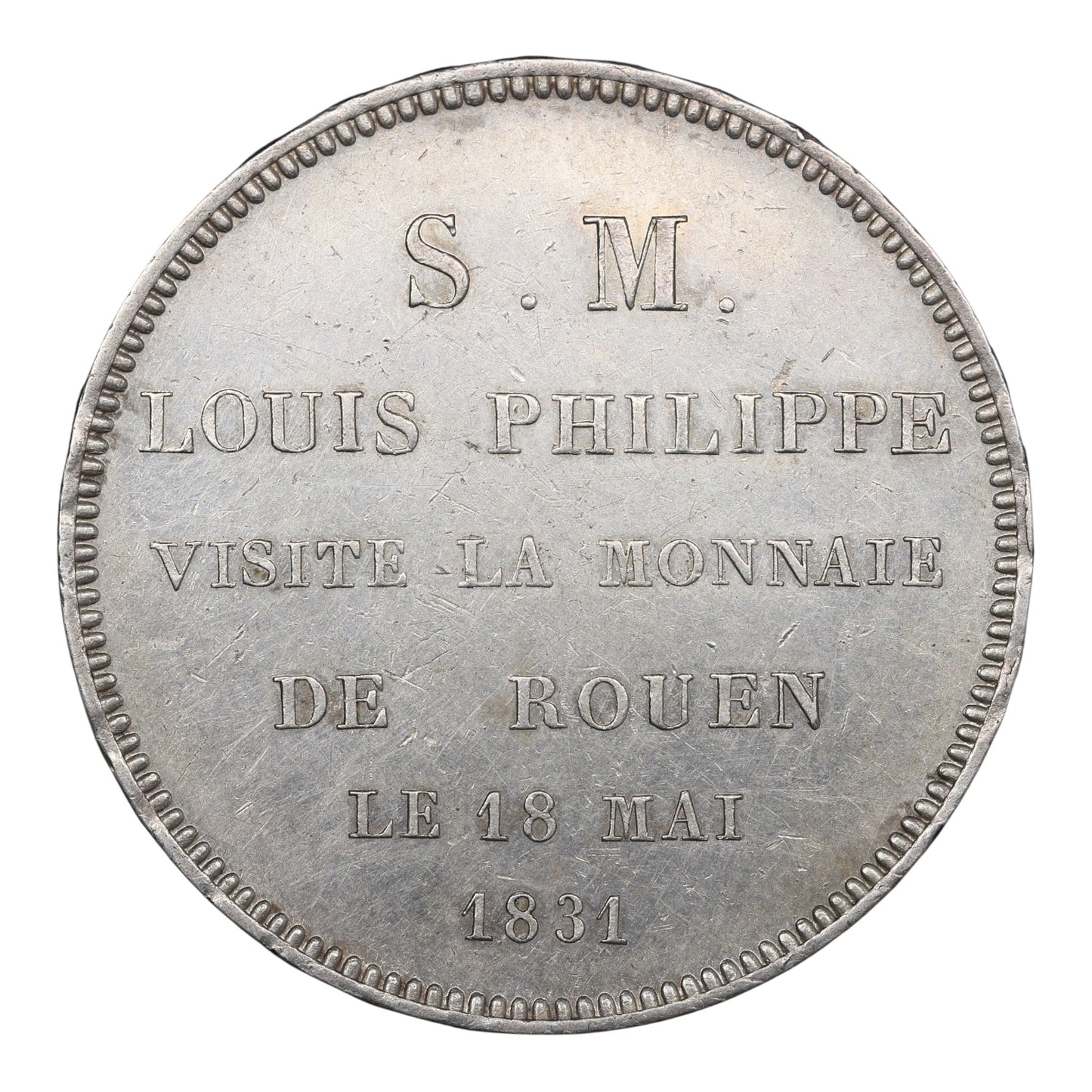 Visiting coin Louis Philippe I (1830-1848) Module of 5 Francs 1831 Rouen silver 25.21 gr