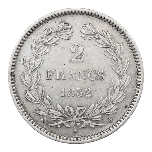 Louis-Philippe Ier (1830-1848) 2 Francs 1832 A Paris Ag 9.96 gr