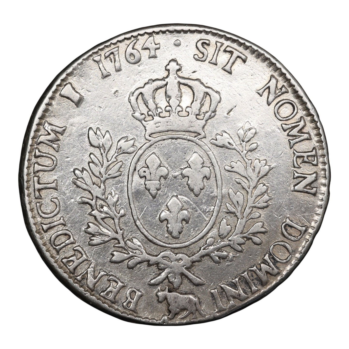 Louis XV (1715-1774) Shield with headband 1764 Vaquette Pau Silver 28.56 gr