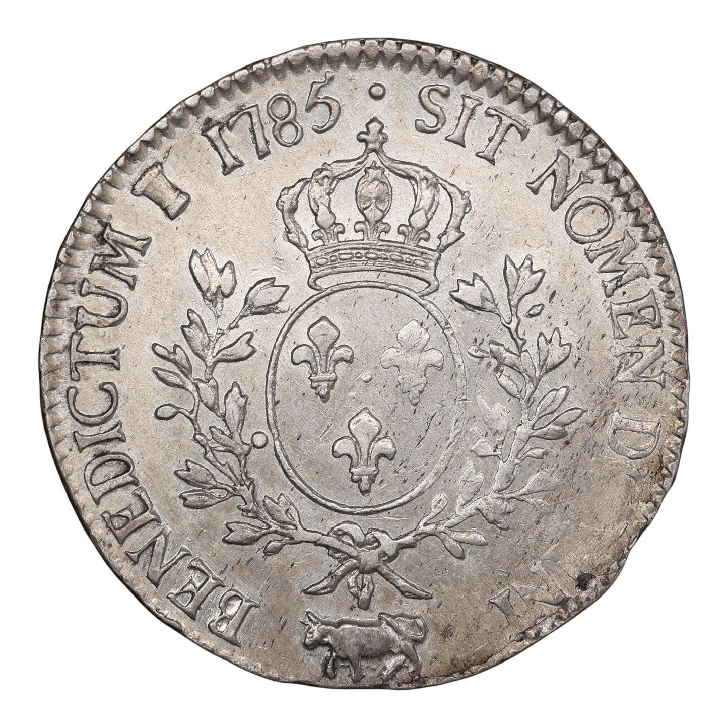 Louis XVI (1774-1792) Écu aux branches d'olivier 1785 Vaquette Pau Argent 28.97 gr