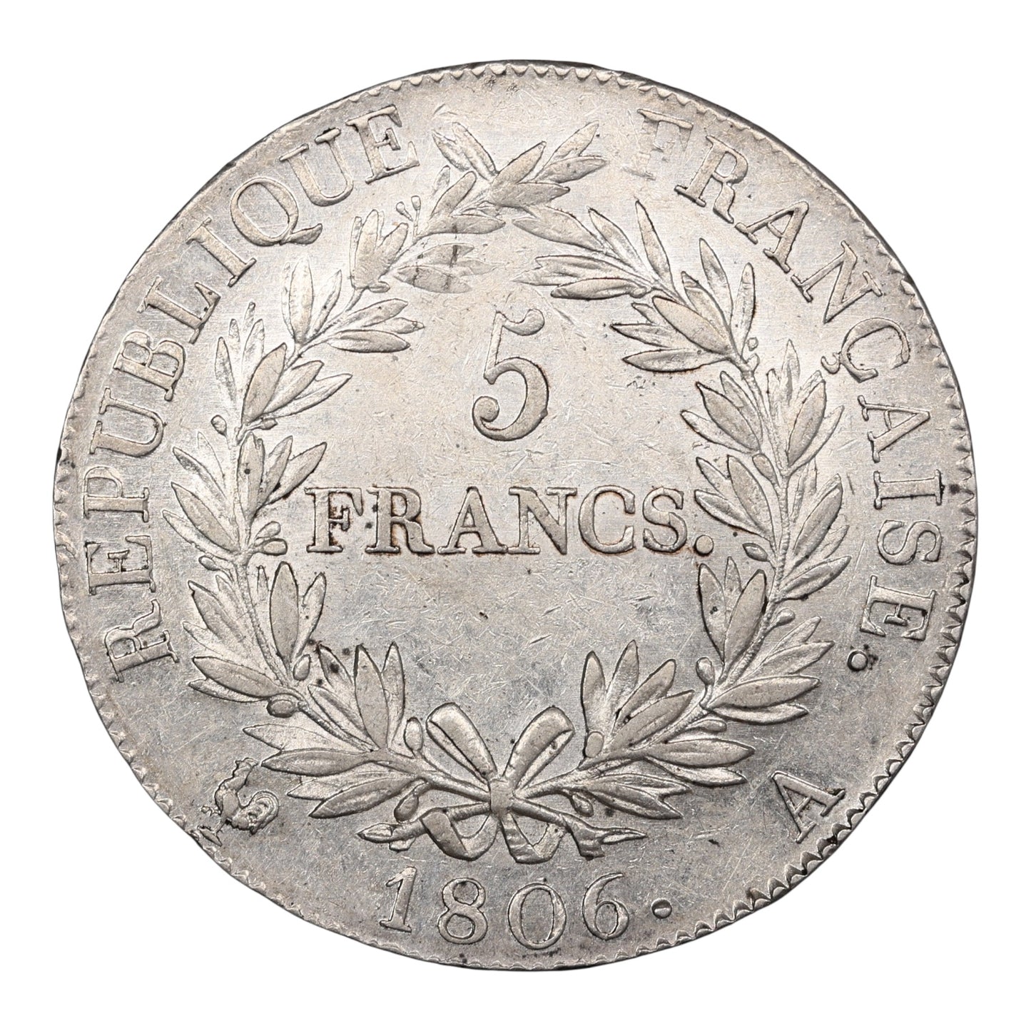 Napoleon I (1804-1814) 5 francs 1806 In Paris Silver 25.01 gr