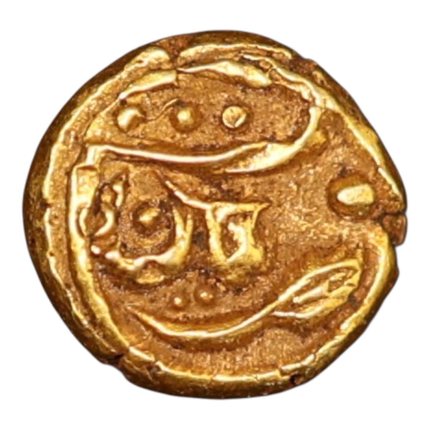 India Mysore Tipu Sultan Fanam AM 1218 (1789) Oro Oro 0,37 gr