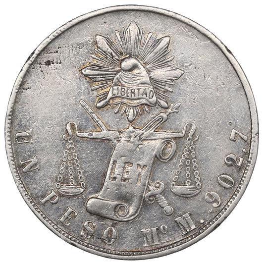 Mexique Un Peso 1871 Mexico City Argent 26.90 gr
