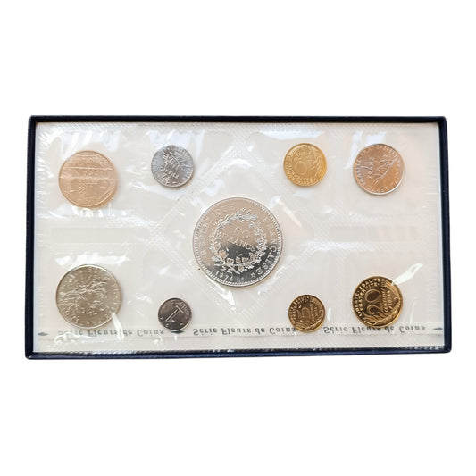 France Coffret Fleur de Coins 1974 BU Monnaie de Paris avec 50 francs Hercule Argent