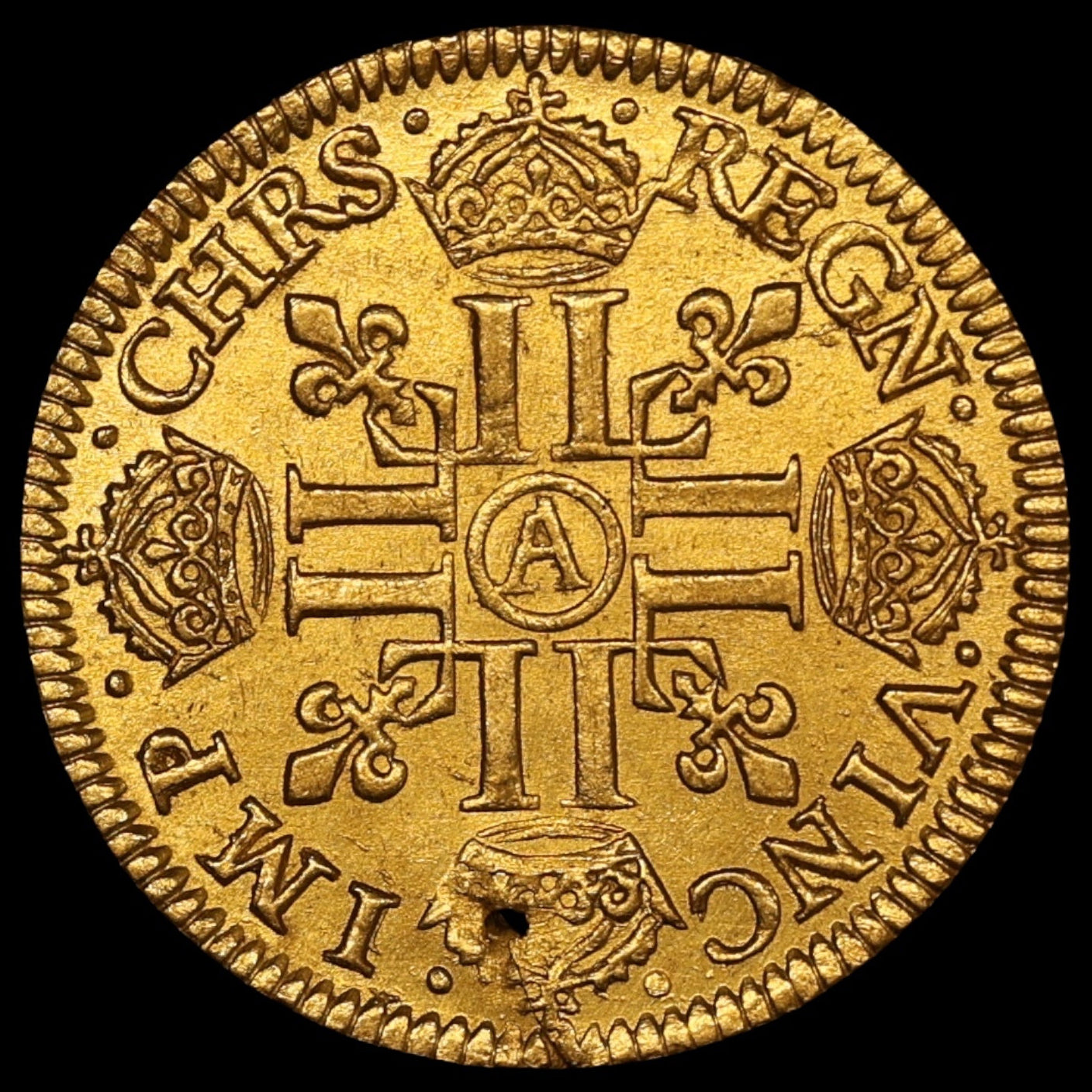 Louis XIII (1610-1643) Louis d'Or aux Huit L mèche longue 1642 A Paris 6.74 gr