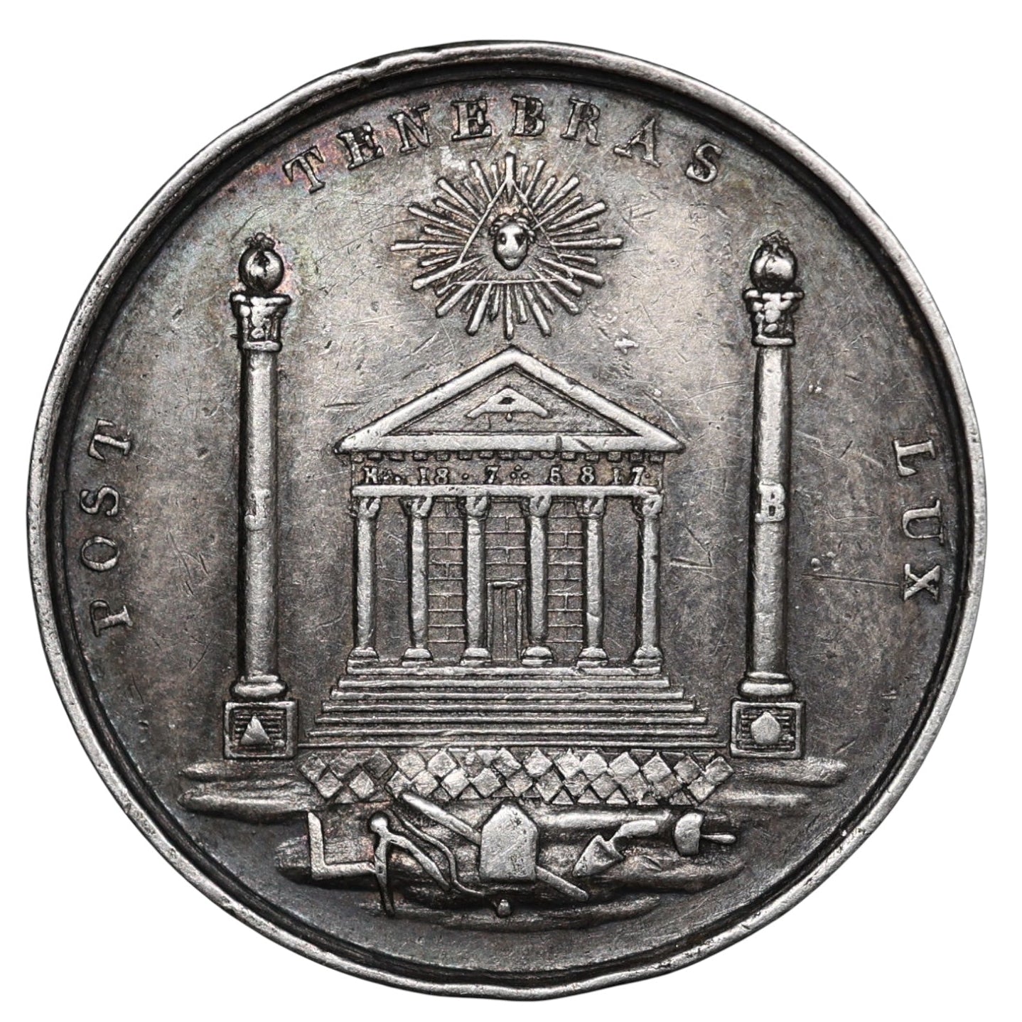 Jeton Franc Maçonnerie Loge de la Persévérance de Rouen Argent 8.31 gr
