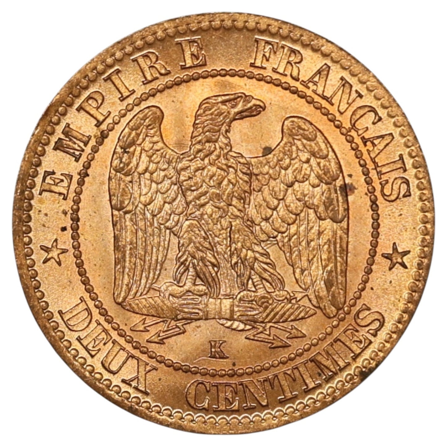 Napoléon III (1852-1870) 2 centimes bronze 1862 K Bordeaux 2.00 gr