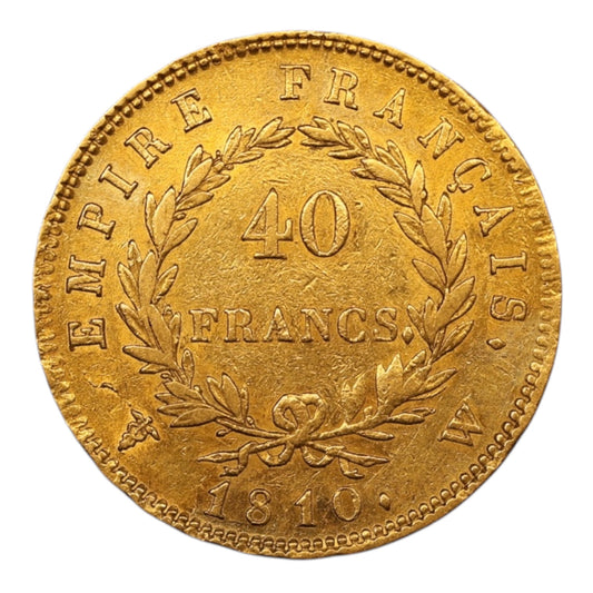 Napoléon Ier (1804-1814) 40 Francs Or 1810 W Lille 12.82 gr