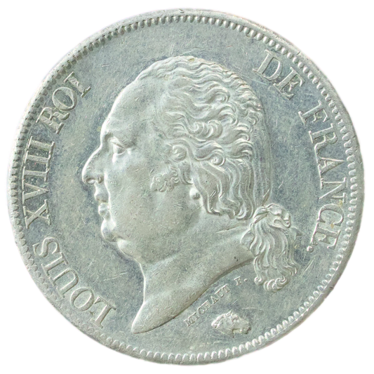 Louis XVIII (1815-1824) 5 francs 1822 A Paris Argent 24.97 gr