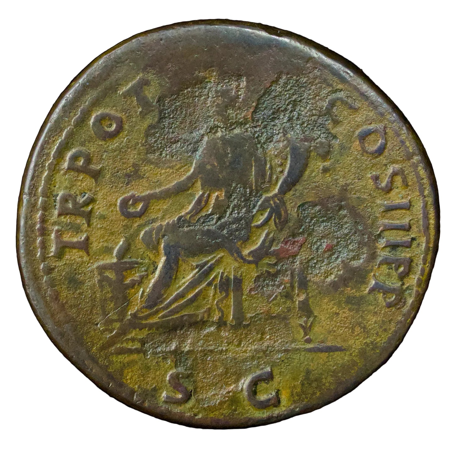 Trajan (98-117) Sesterce R/ TRPOT COS III PP Bronze 28.24 gr