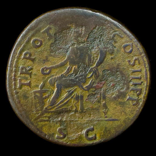 Trajan (98-117) Sesterce R/ TRPOT COS III PP Bronze 28.24 gr