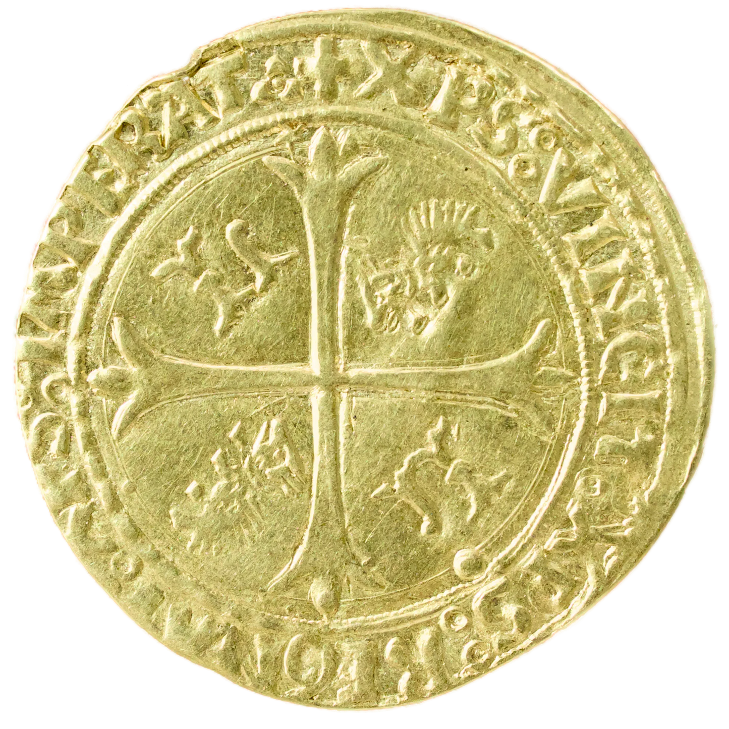 Louis XII (1498-1515) Écu d'or au porc-épic point 12ème Lyon Or 3.32 gr