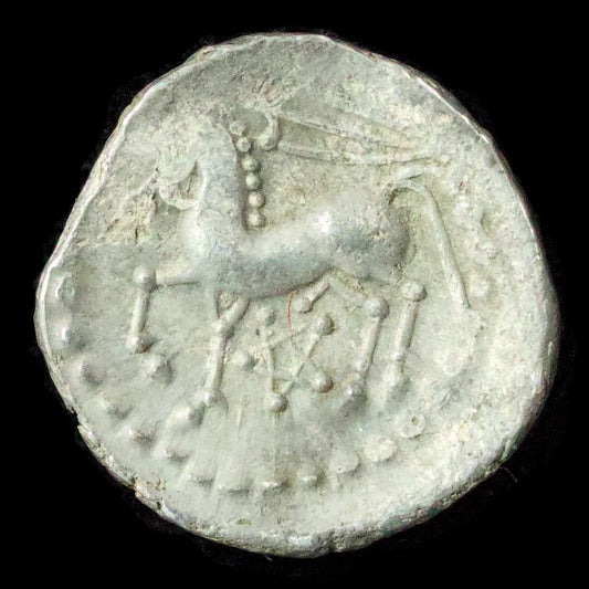 Gaule Bituriges Cubes (Région de Bourges) Denier au glaive et au pentagramme Ag 1.96 gr