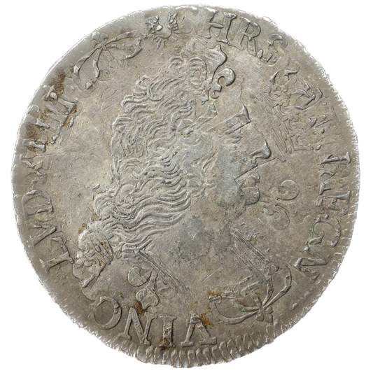 LOUIS XIV (1643-1715) 1/2 Ecu aux palmes Atelier I de Limoges 13,47 gr