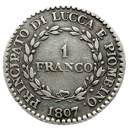 Italie 1 Franco 1807 Principality of Lucca Argent
