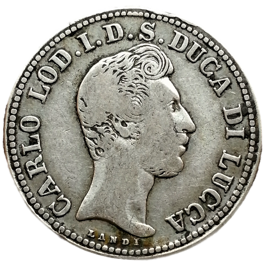Italy 2 Read 1837 Principality of Lucca Silver