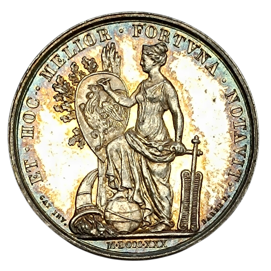 Jeton Notaires de Lyon 1830 Argent 14.85 gr 32 mm