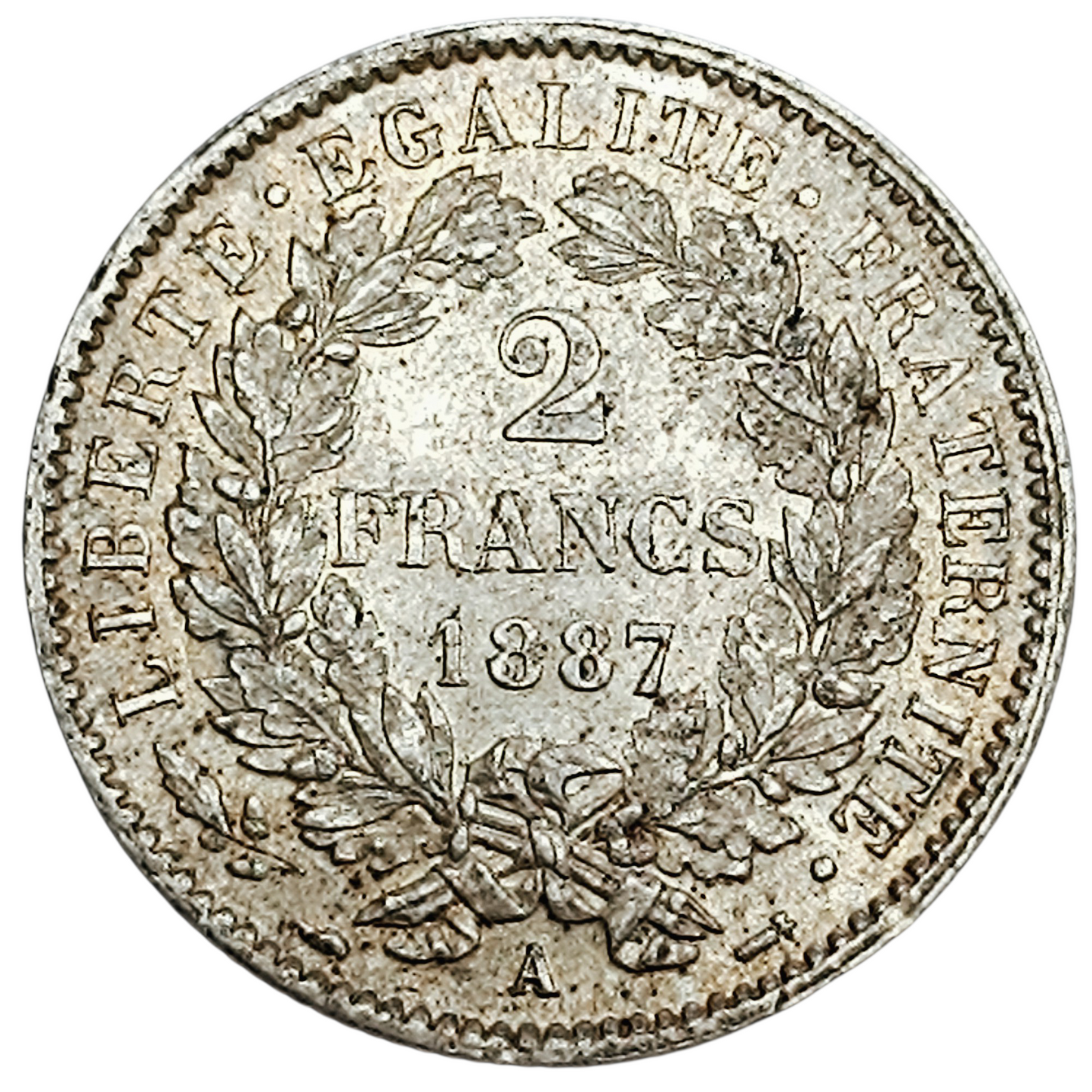 Cérès 2 Francs 1887 Argent 9.98 gr