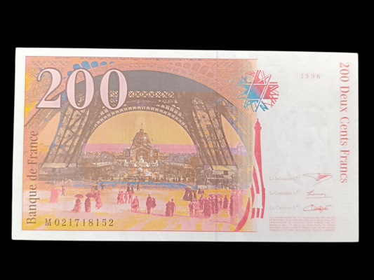 Billet 200 Francs 1996 Gustave Eiffel. État neuf