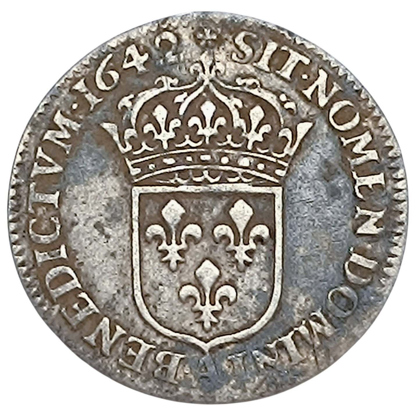 Louis XIII (1610-1643) 1/12 Douzième d'écu 1642 Paris Monnaie de Matignon 2.23 gr