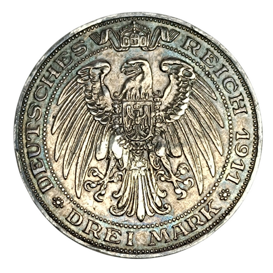 Allemagne Prusse 3 Mark 1911 A Berlin Université de Breslau Argent 33 mm 16.6 gr