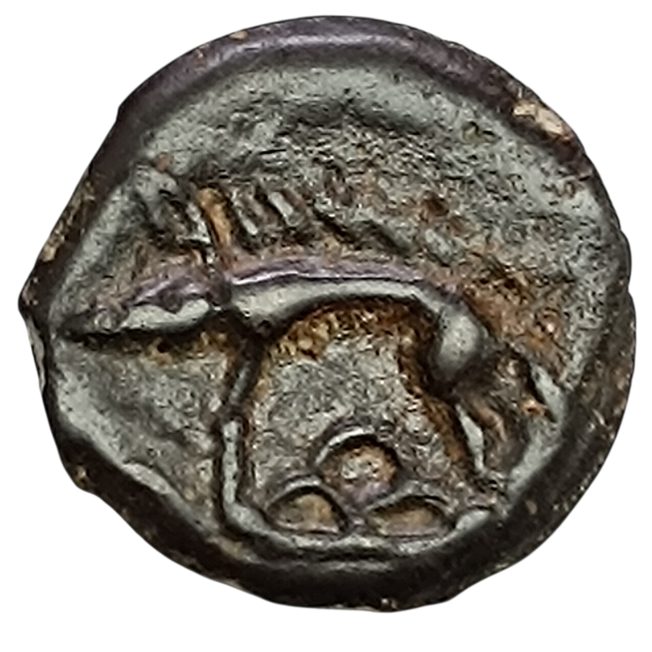 Gaule Leucques (Région de Toul) Potin à la tête d'indien 4.22 gr