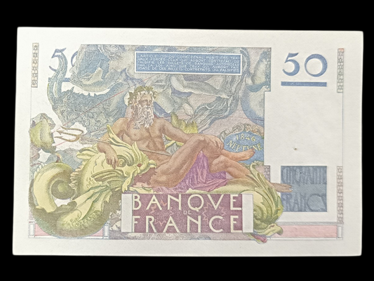Billet de 50 Francs Le Verrier 24-8-1950. Superbe état. Trous d'agrafes
