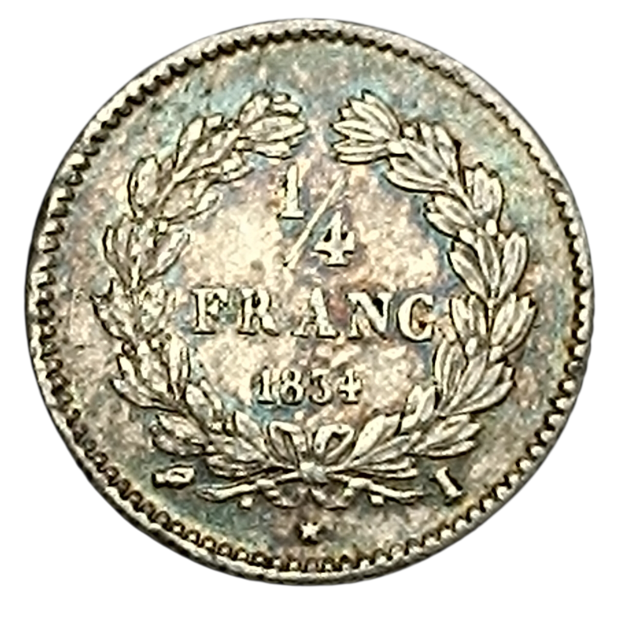 Luis Felipe (1830-1848) 1/4 franco 1834 I Limoges 1,25 gr Plata - G. 355